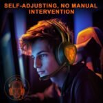 Gaming Headset for Xbox Series X/S, Xbox One, PS5, PS4, PC with 7.1 Surround Sound, Wired Gaming Headphone with Noise Cancelling Mic, Dynamic RGB Light for Xbox Controller, Switch (Black Orange) - Image 6