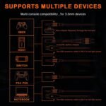 Gaming Headset for Xbox Series X/S, Xbox One, PS5, PS4, PC with 7.1 Surround Sound, Wired Gaming Headphone with Noise Cancelling Mic, Dynamic RGB Light for Xbox Controller, Switch (Black Orange) - Image 7