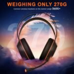 Gaming Headset for Xbox Series X/S, Xbox One, PS5, PS4, PC with 7.1 Surround Sound, Wired Gaming Headphone with Noise Cancelling Mic, Dynamic RGB Light for Xbox Controller, Switch (Black Orange) - Image 9