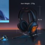 Gaming Headset for Xbox Series X/S, Xbox One, PS5, PS4, PC with 7.1 Surround Sound, Wired Gaming Headphone with Noise Cancelling Mic, Dynamic RGB Light for Xbox Controller, Switch (Black Orange) - Image 10