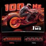 24 inch Curved Monitor 100Hz 1ms, Computer Gaming Monitor FHD 1920×1080P,3000:1 Contrast Ratio, with FreeSync & Eye-Care Technology, HDMI×1,VGA×1 for Gaming Home Office,Wall Mount Install - Image 5