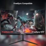 24 inch Curved Monitor 100Hz 1ms, Computer Gaming Monitor FHD 1920×1080P,3000:1 Contrast Ratio, with FreeSync & Eye-Care Technology, HDMI×1,VGA×1 for Gaming Home Office,Wall Mount Install - Image 8