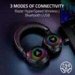 Razer Kraken V4 Wireless Gaming Headset: 2.4GHz, Bluetooth, USB - Super Wideband Mic - 40 mm Drivers - 9 Zone RGB Lighting - for PC, Mac, PS5, Nintendo Switch 2, Steam Deck, Smartphone - Black - Image 4