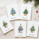 25 Christmas Cards, 5 Assorted Gold Foil Merry Christmas Tree Card with Envelopes, Bulk Greeting and New Years Cards, Perfect to Send Warm Holiday Wishes to Friends and Family - 4" x 6" - Image 2