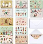 36 Pack Funny Dogs Christmas Cards Bulk Happy Holidays Greeting Cards Cute Dogs Xmas Blank Note Postcards with Envelopes, 12 Assorted Designs, 4 x 6 Inches - Image 2