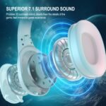 YOTMS Wireless PS5 Gaming Headset for PS4, PC, Switch, 2.4Ghz Wireless Gaming Over Ear Headphones with Mic, Bluetooth 5.3 Headphones with Stereo Sound, 40h Battery, for Laptop, Mac, Phone (White) - Image 5