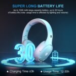 YOTMS Wireless PS5 Gaming Headset for PS4, PC, Switch, 2.4Ghz Wireless Gaming Over Ear Headphones with Mic, Bluetooth 5.3 Headphones with Stereo Sound, 40h Battery, for Laptop, Mac, Phone (White) - Image 8