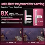 YUNZII RT75 PRO Wireless Gaming Keyboard,Hall Effect Mechanical Rapid Trigger Magnetic Keyboard Bluetooth/USB-C/2.4G 8KHz Polling Rate &128K Scan,RGB Backlit,TGL/SOCD/DKS/MT (Pink, Outemu Red Switch) - Image 6