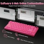 YUNZII RT75 PRO Wireless Gaming Keyboard,Hall Effect Mechanical Rapid Trigger Magnetic Keyboard Bluetooth/USB-C/2.4G 8KHz Polling Rate &128K Scan,RGB Backlit,TGL/SOCD/DKS/MT (Pink, Outemu Red Switch) - Image 9