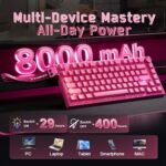 YUNZII RT75 PRO Wireless Gaming Keyboard,Hall Effect Mechanical Rapid Trigger Magnetic Keyboard Bluetooth/USB-C/2.4G 8KHz Polling Rate &128K Scan,RGB Backlit,TGL/SOCD/DKS/MT (Pink, Outemu Red Switch) - Image 10